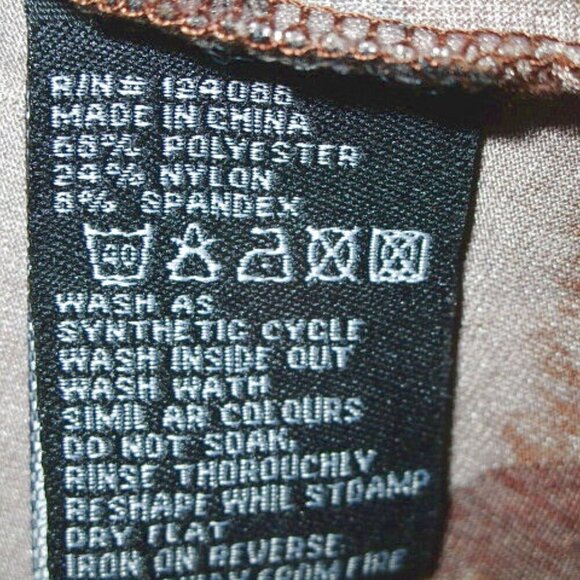 MECHANT Burnout VELVET Blouse Size L TOP Tunic 3/4 SLEEVES Asymmetrical FLOWY - Picture 11 of 11